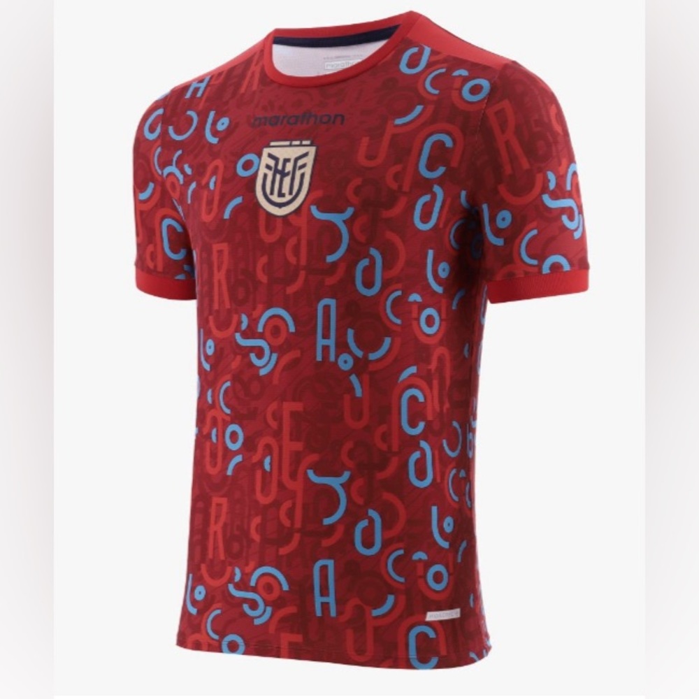 Marathon Authentic Ecuador Team Soccer Pre Match Training 2024 Jersey Mens Sz XL - Picture 2 of 6